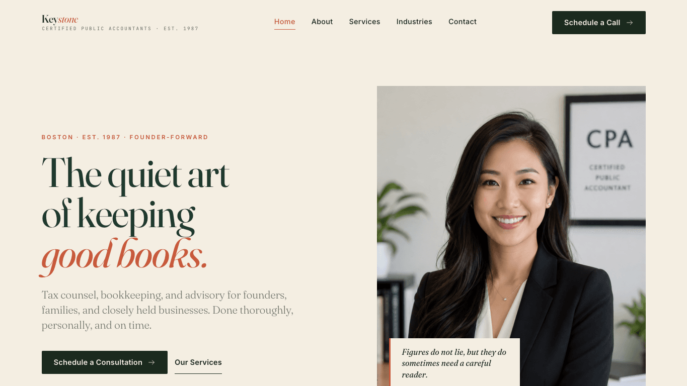Keystone website design