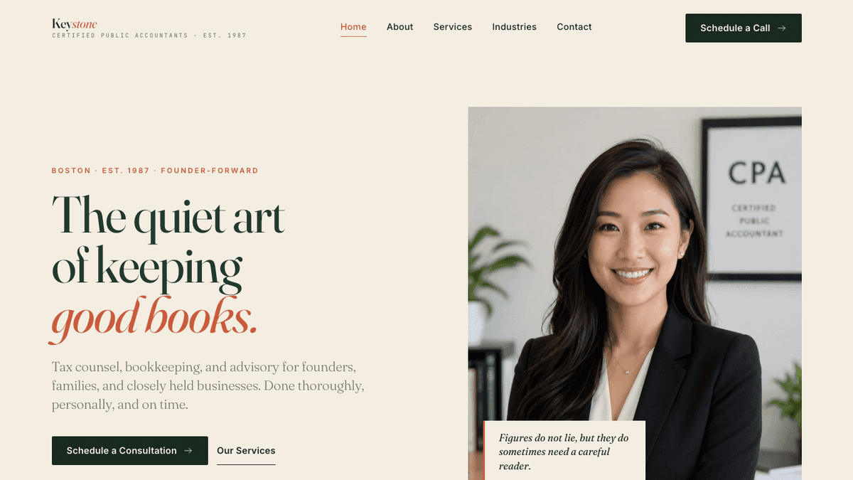 Keystone website design